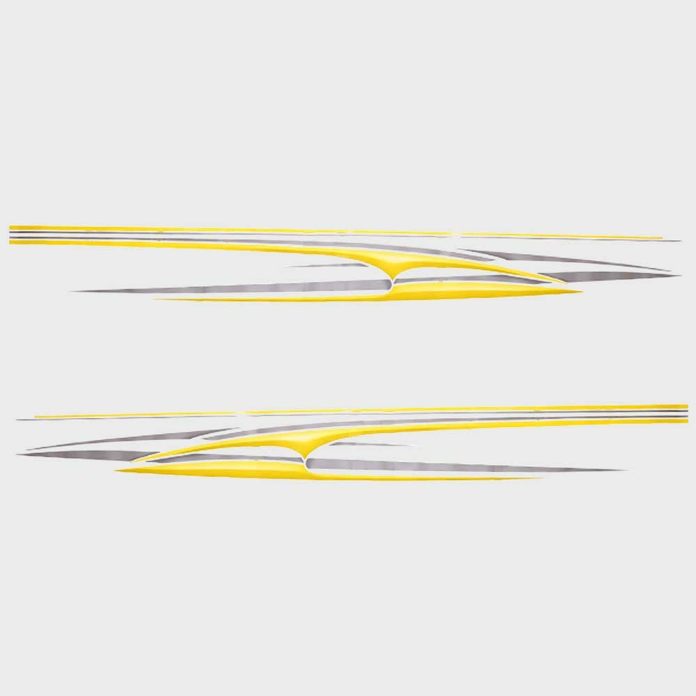 Tracker Boat Graphic Decals Yellow Stickers Set of 2 by Tracker