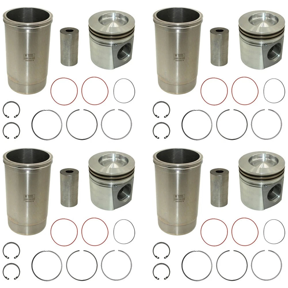 Qty 4: Piston Liner Kit Fits John Deere Replaces Re64509