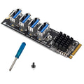 4 Ports Usb 3.0 Pci-e Riser Card M.2 M To Pcie Extender Riser