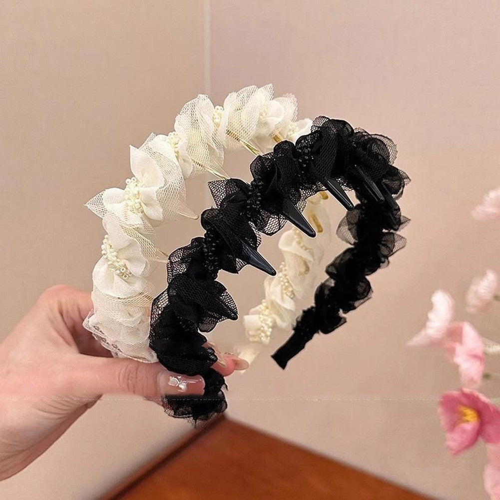 Crinkle Pleated Beaded Headband