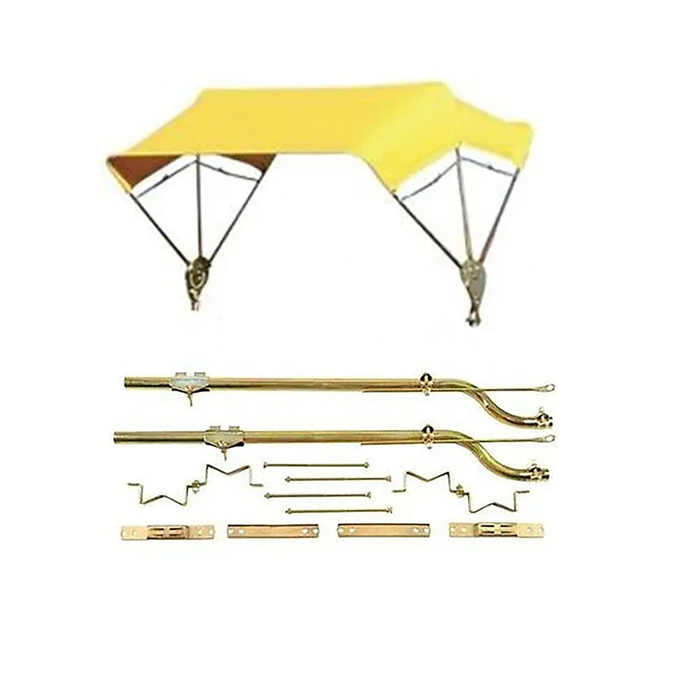 Yellow Complete 3 Bow 40" Tractor Umbrella Buggy Top W/ Axle Mounts