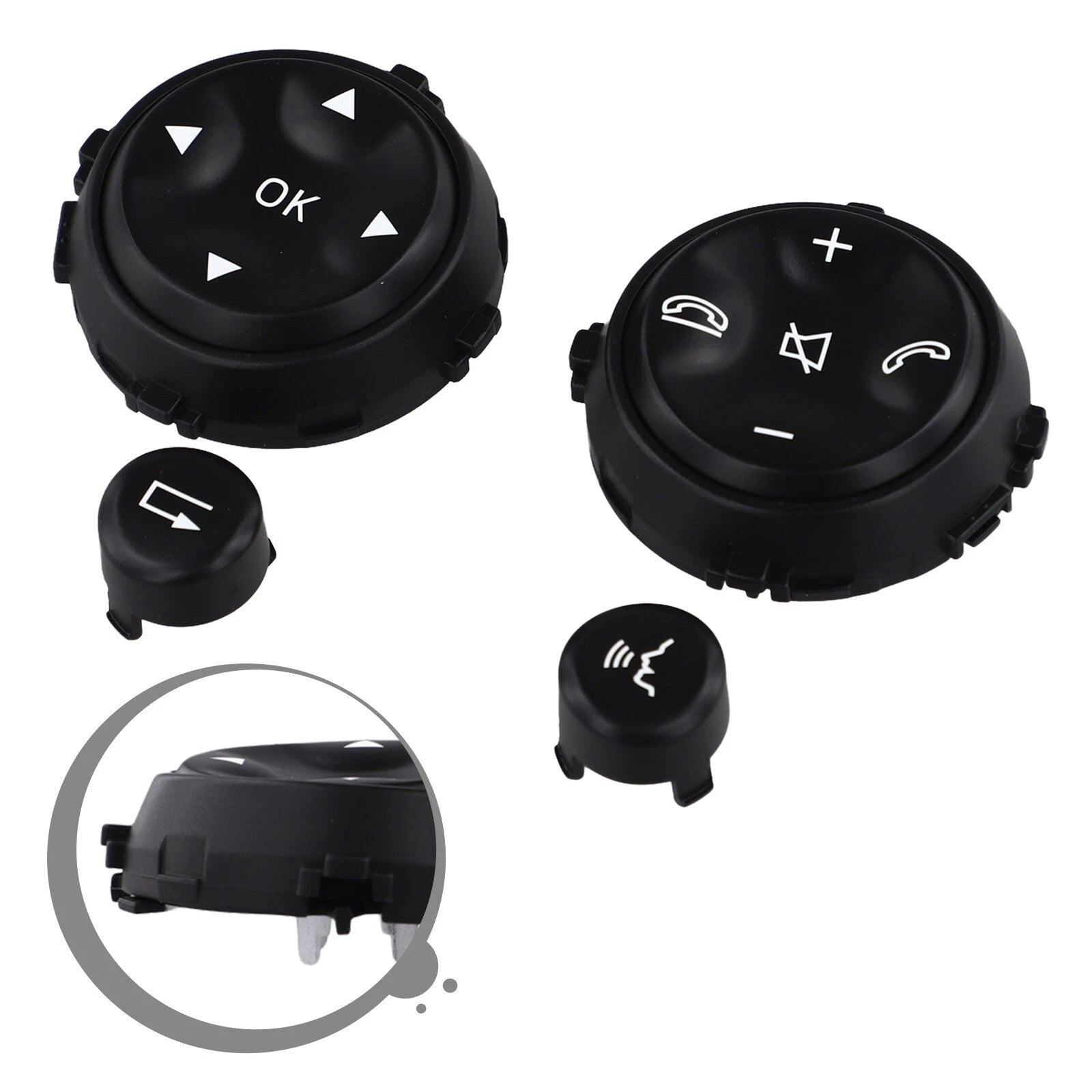 Black Steering Wheel Switch Button Kit For Mercedes W221 S550 S63