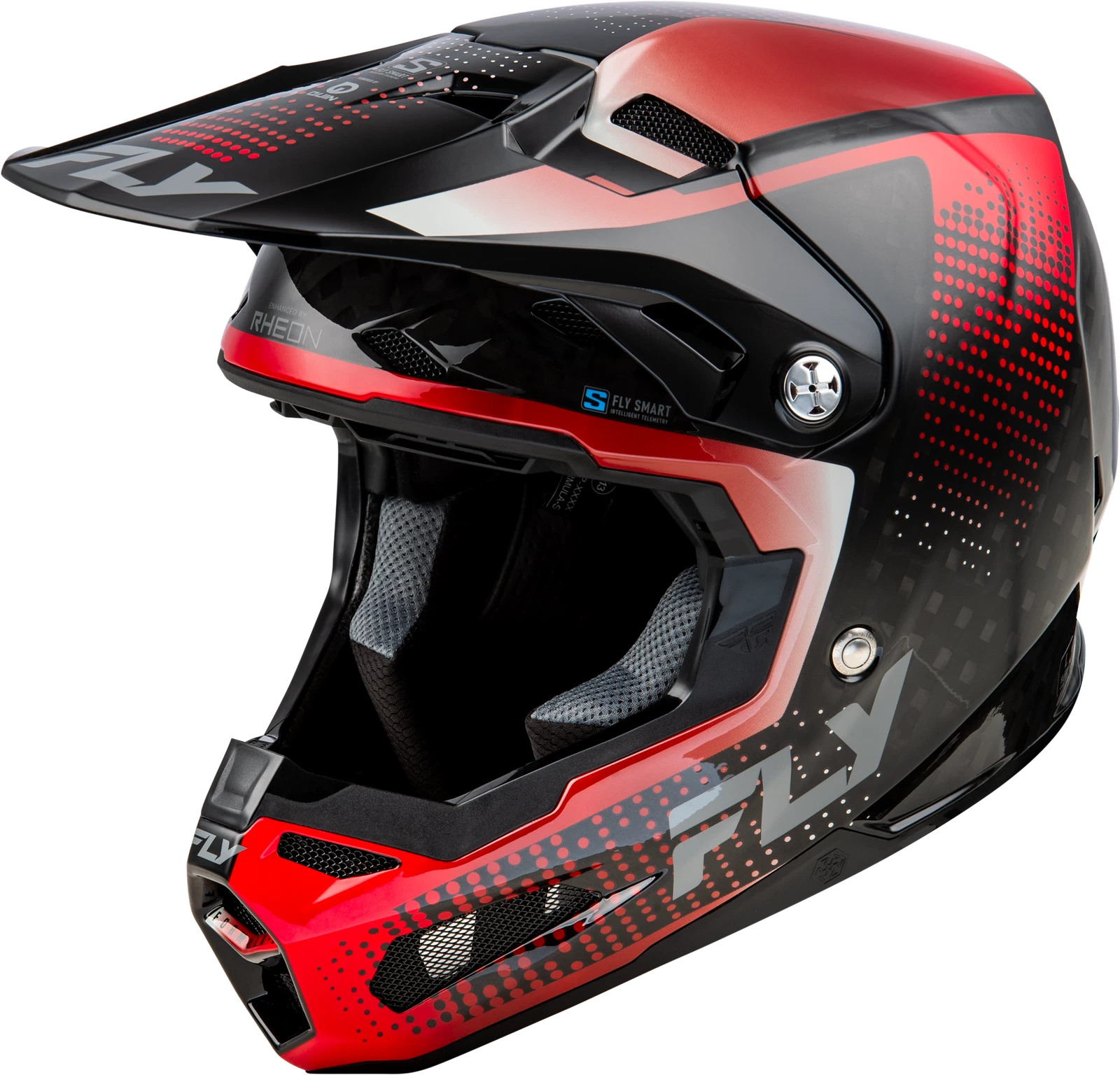 Fly Racing Formula S Carbon Protocol Helmet Black Carbon/red For