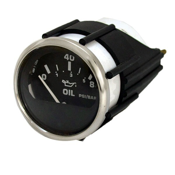 Faria Boat Oil Pressure Gauge GPC611B Euro Black SS 2 Inch by Faria
