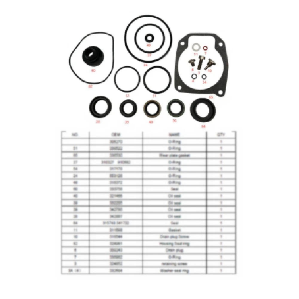 Lower Unit Gearcase Seal Kit for Johnson Evinrude 25-50HP (18-2694)