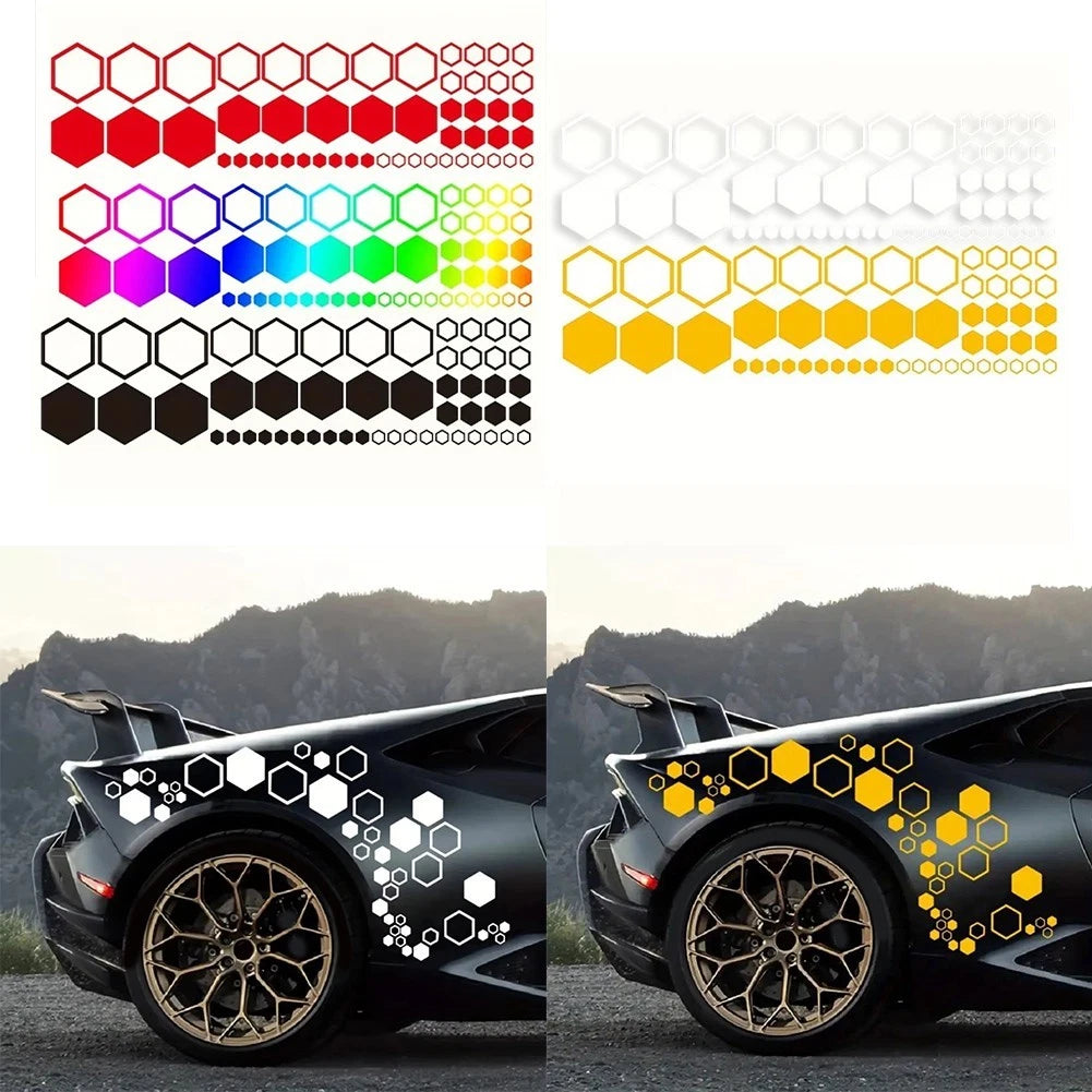 Car Decorative Stickers Set For Honeycomb Design | Hook & Hull Co