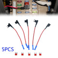 In-line Car Add A Circuit For Mini Blade Fuse Tap Adapter Splice Back