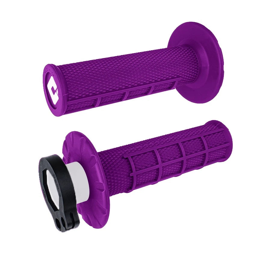 Odi H36hwpr Half Waffle Lock On Grip Purple For Mx & Offroad Bikes