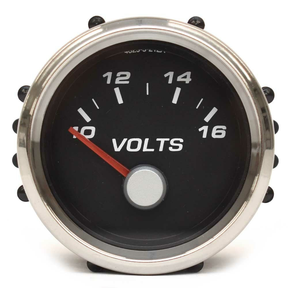 Faria Boat Voltage Gauge 10-16 Volt Silver Black by Faria
