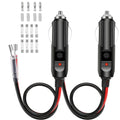 Dc 12V Fused Led Light Car Cigarette Lighter Male Plug Adapter With