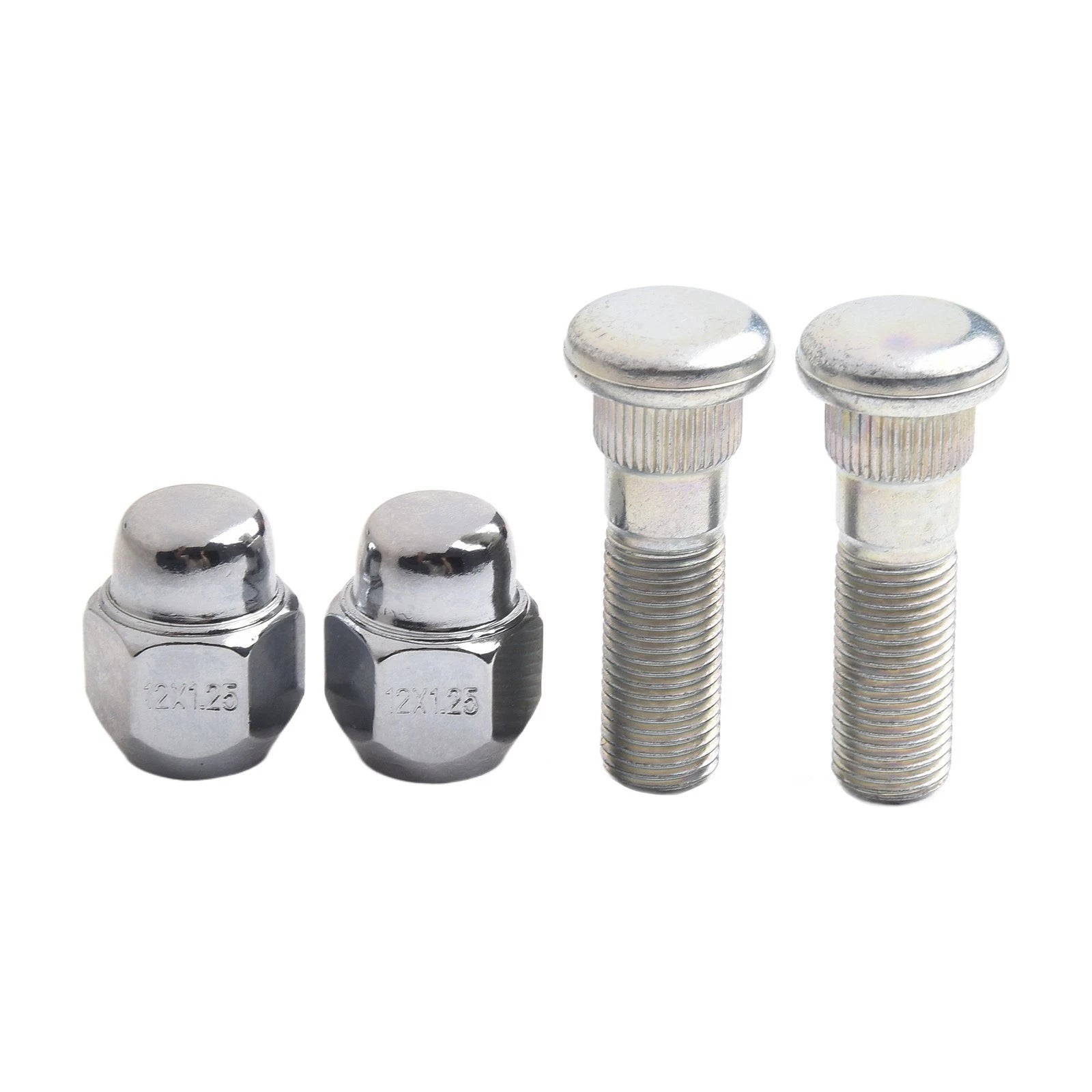 Silver Wheel Hub Bolt Stud &Amp; Nut Set Direct Replacement For