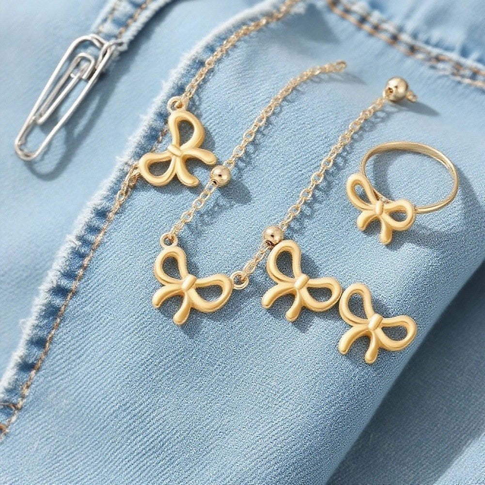Jewelry Set Bow Design Lightweight Wear