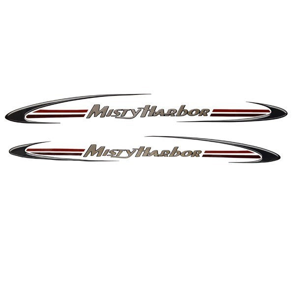 Misty Harbor Boat Graphic Decals Black Grey Logo Stickers by Misty Harbor