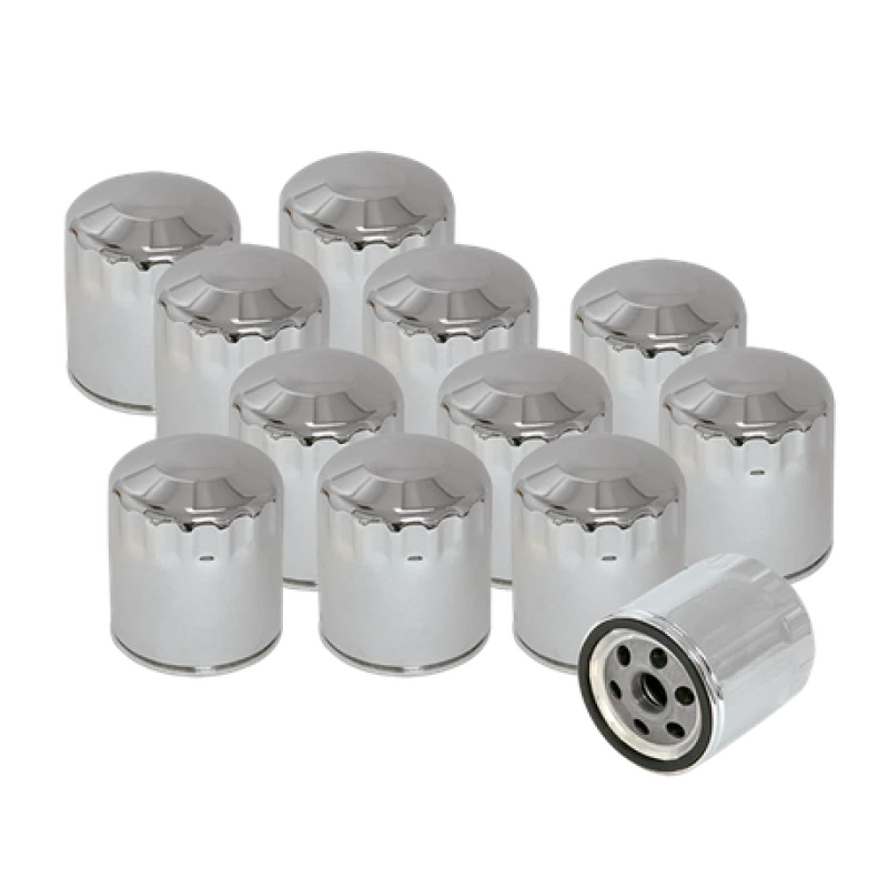 S&s Cycle Shovelhead Models Oil Filters - Chrome - 12 Pack