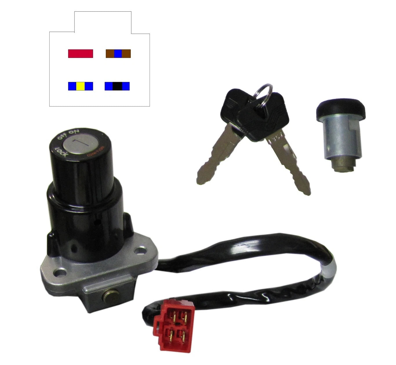 Ignition Switch Keys + Seat Lock Set Kit For Yamaha Mt125 2015-2020 4