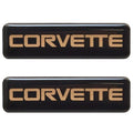 Malibu Boat Raised Decals Corvette Black Gold Pair by Malibu