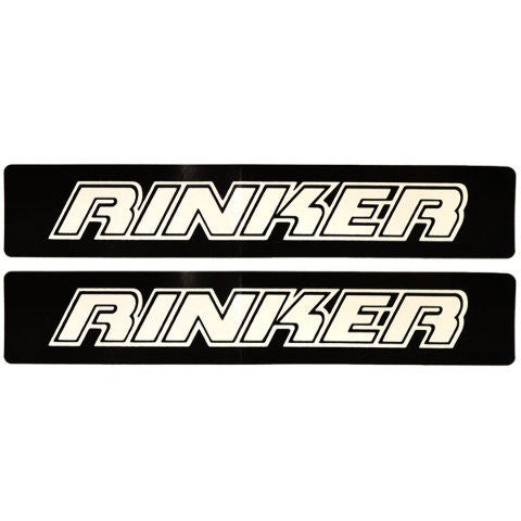Rinker Boat Emblem Decal Stickers 6 1/2 x 1 1/2 Black White Pair by Rinker