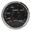 Speedometer Gauge Faria Boat 3 1/4 Inch Silver Black by Faria