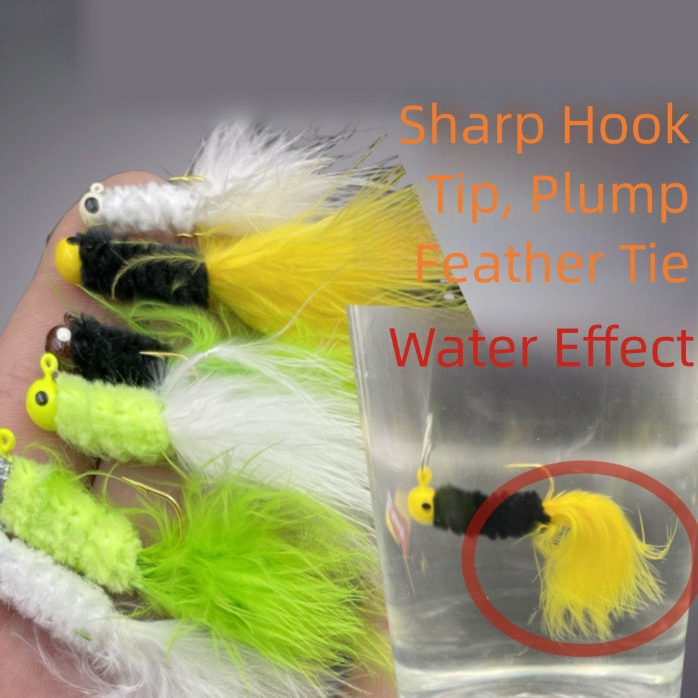 Feather Jig Head Fishing Lures Set