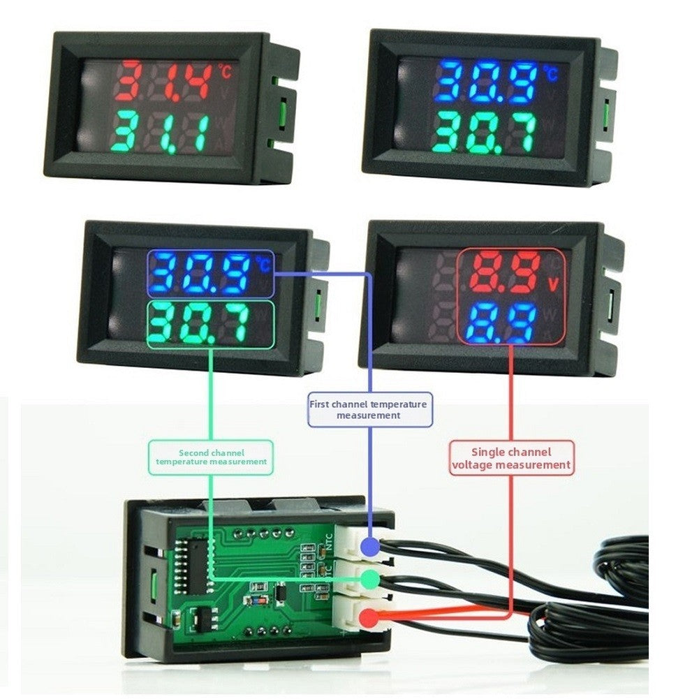 DC Dual Parameter Meter Voltage and Temperature