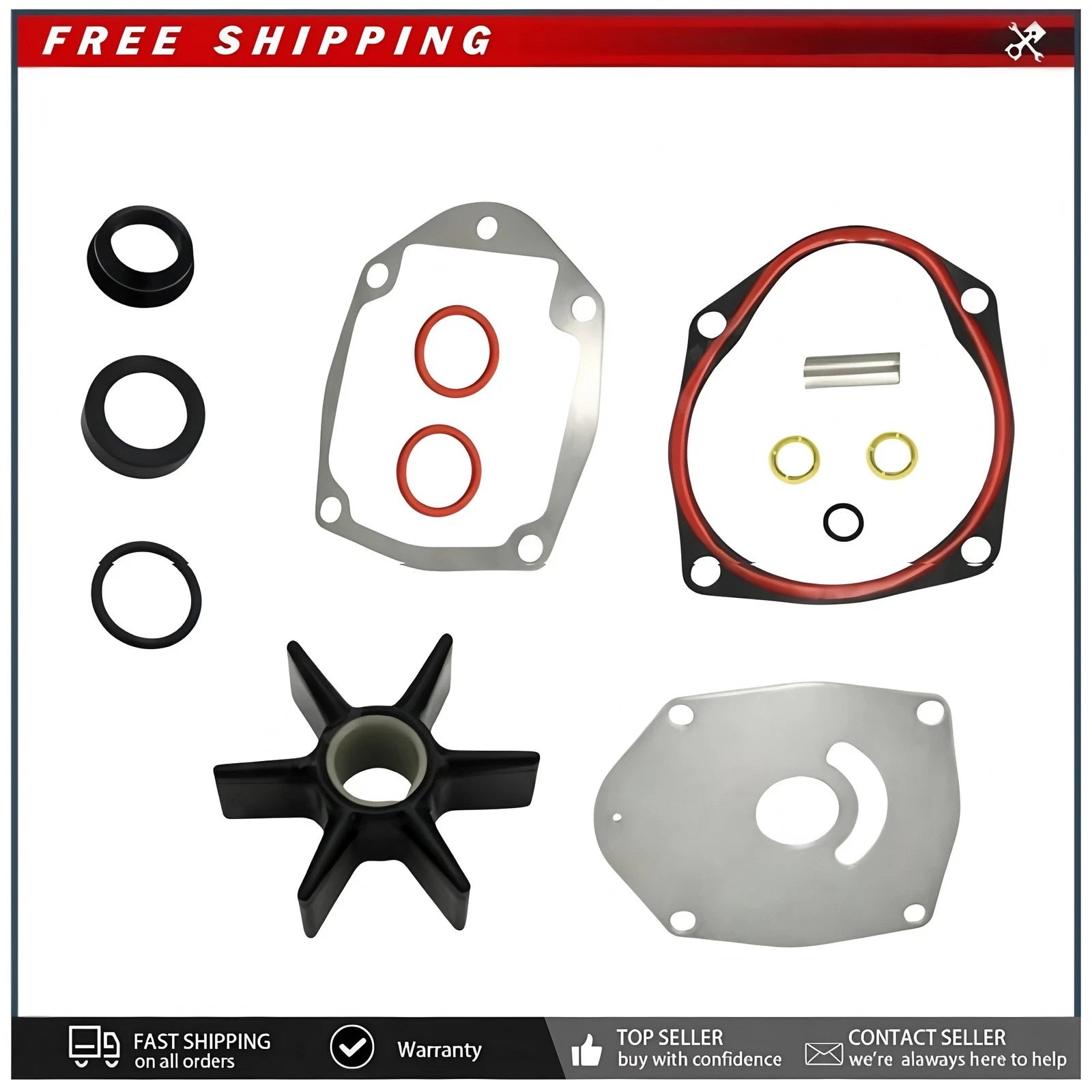 Water Pump Impeller Kit Mercury 135 150 200 225 250 275 300 350