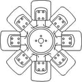 Fan Ar85892 Fits John Deere 440c 440d 4430 4440 448d 4630 540b 540d