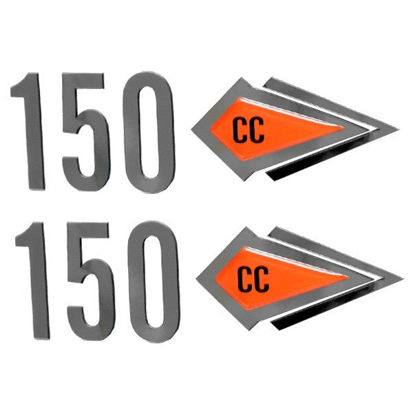 Raised Decals 150 CC Silver Orange (Pair) by Larson