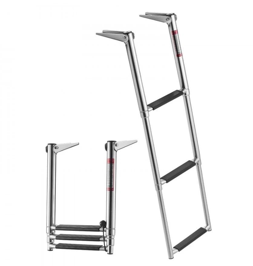 Marine 3 Steps Telescoping Ladder Stainless Steel (Missing Hardware)