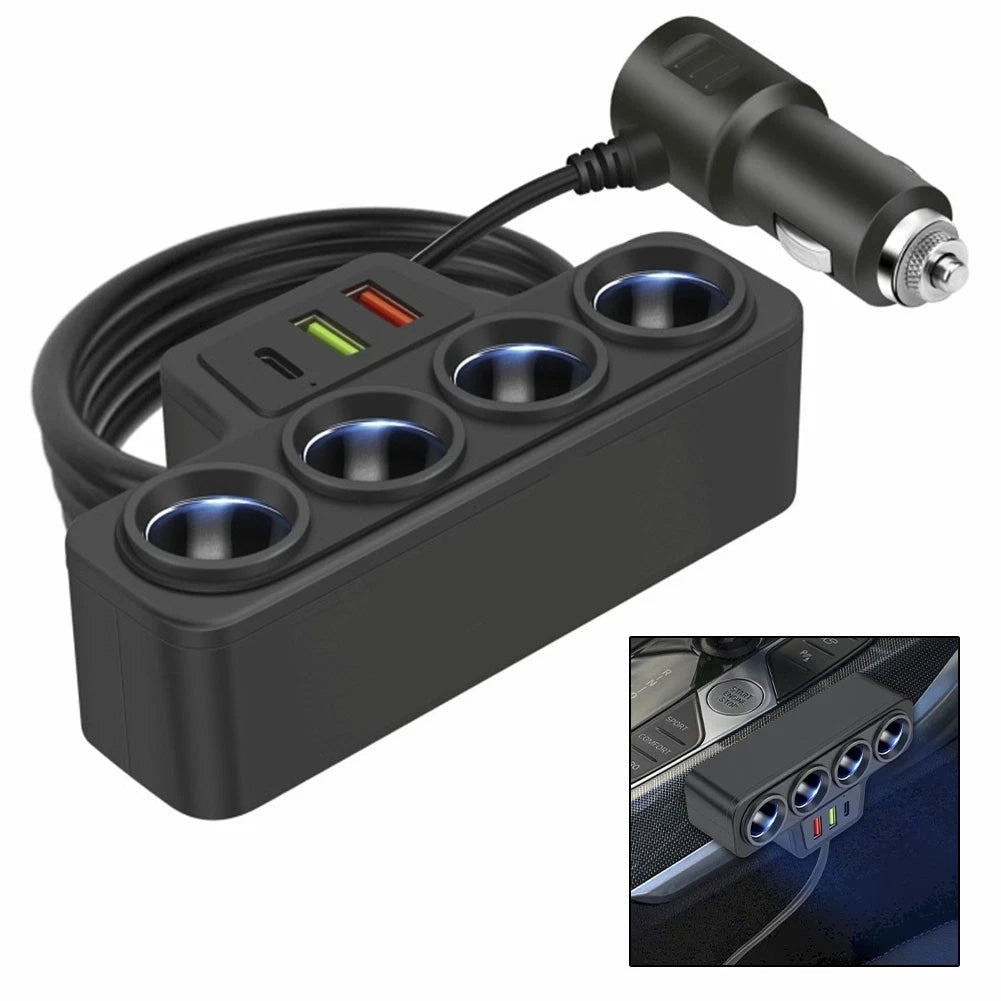 Car Charger Adapter 12V 24V 31a 4 Usb Slots Fast Charging For Vehicle