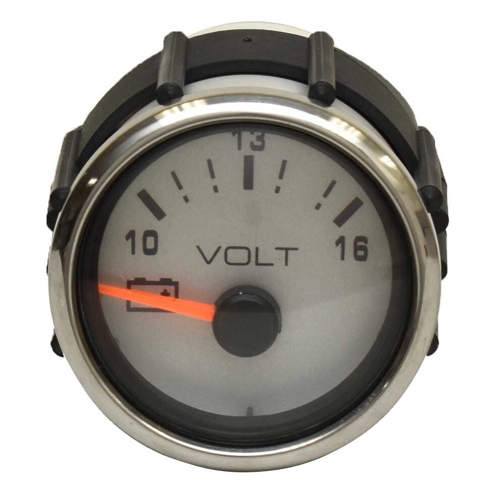 Faria Volt Gauge 2 Inch Silver Gray by Faria