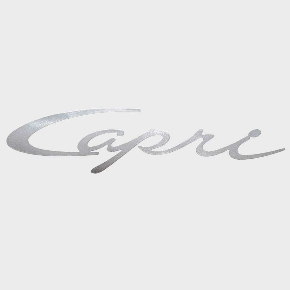 Bayliner Boat Decal | Capri 7 x 1 1/2 Inch Silver Marine Grade VinylOp