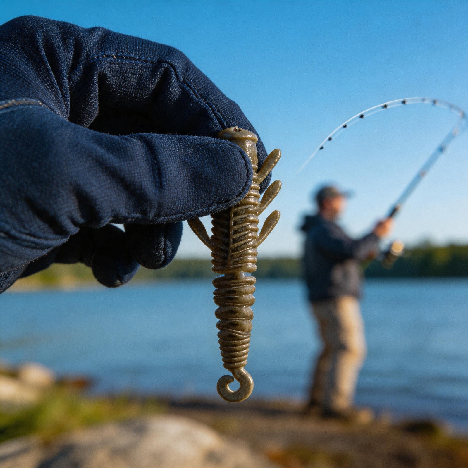 Silicone Fishing Worm Lure for Bass