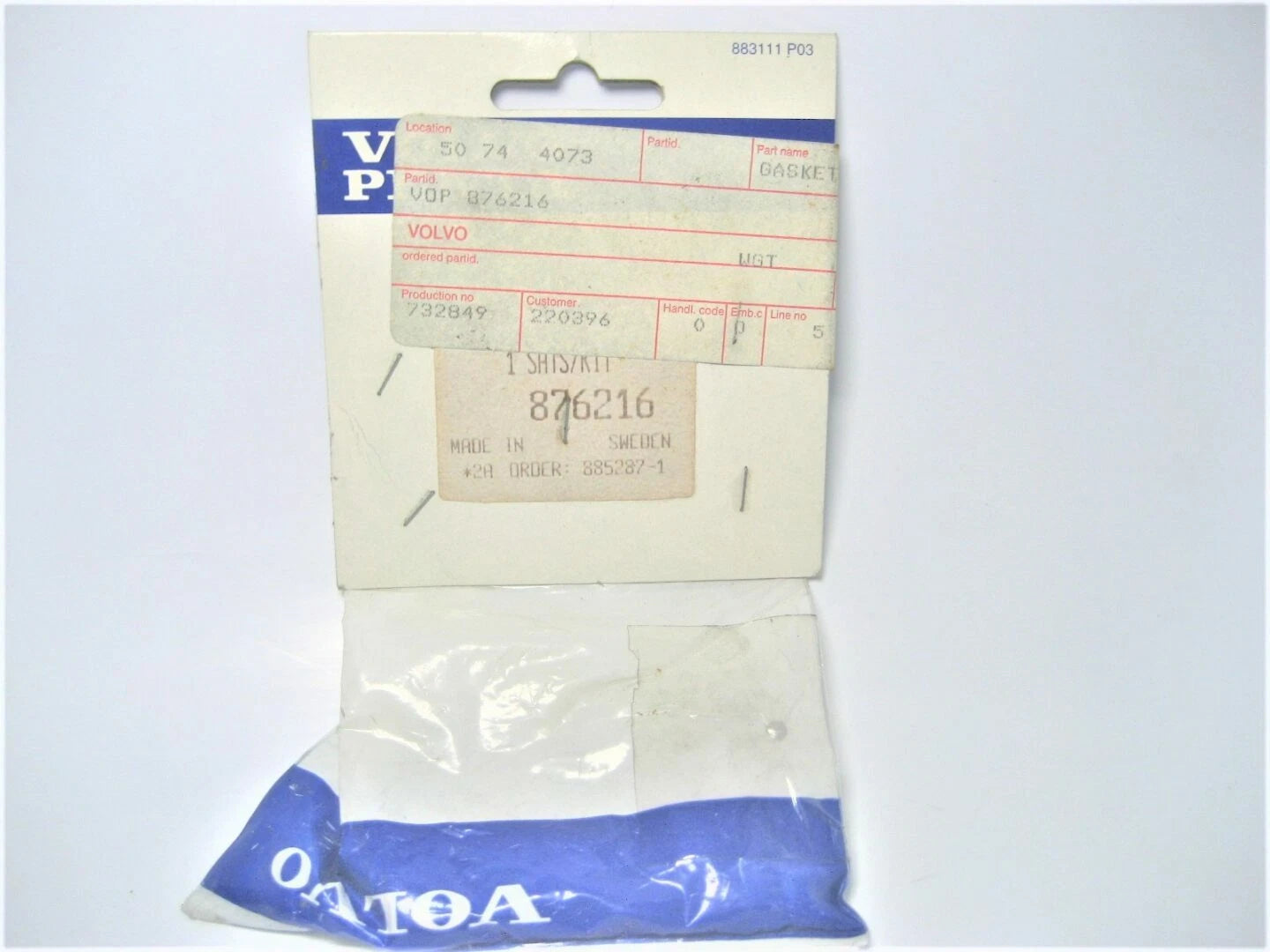 Volvo Penta 876216 Md Series Marine Diesel Engine Motor Oem Gasket