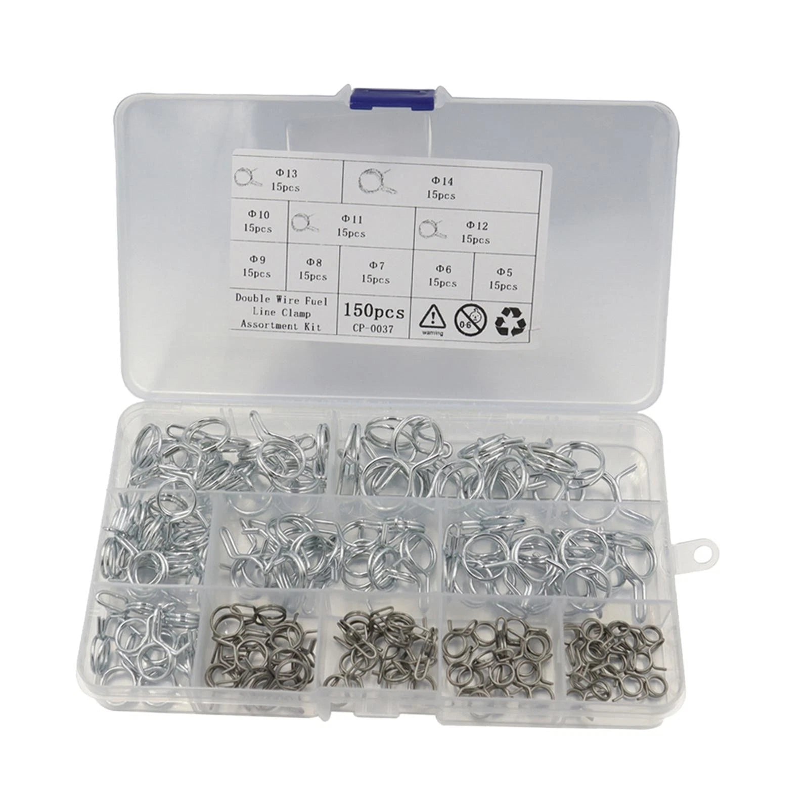Wire Spring Hose Fastener Assortment 150pcs 10 Sizes Phi5 To Phi14