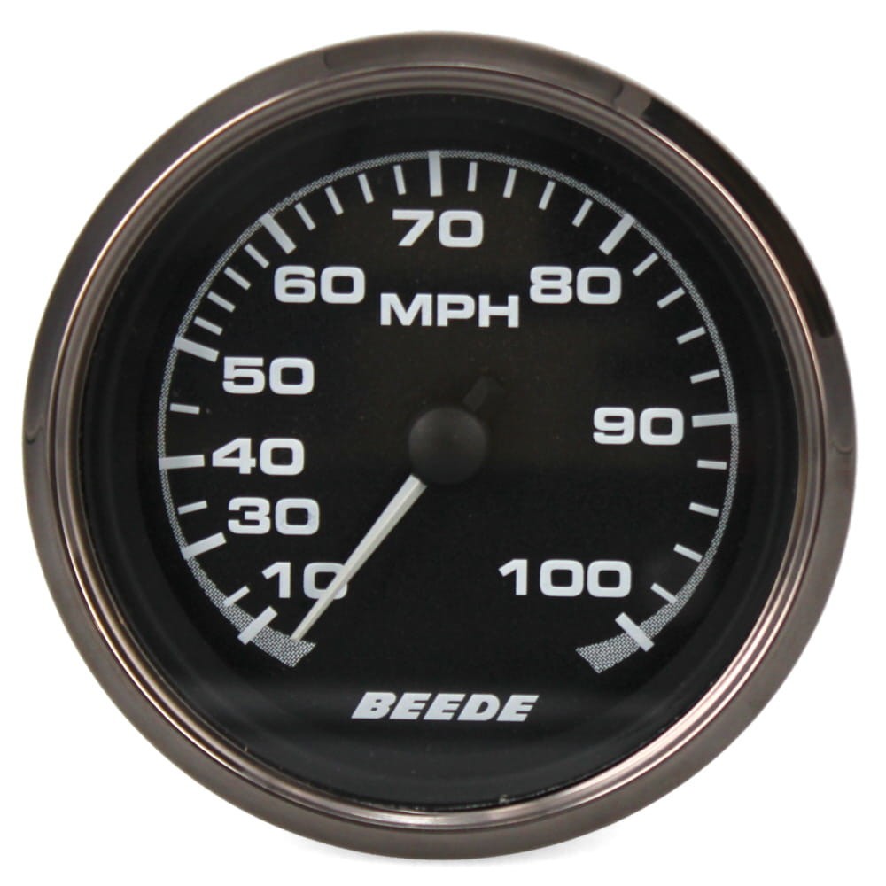 Beede Boat Speedometer Gauge 3 1/4 Inch Pewter Black by Beede