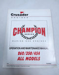 Crusader Engines Tecm622, Champion Series Operation &Amp; Maintenance