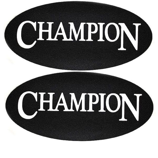 Champion Boat Logo Decals Black Non-Skid Stickers (Pair) by Champion