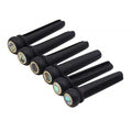 Set Acoustic Guitar Ebony Bridge Pins With Abalone Dot Brass Circle