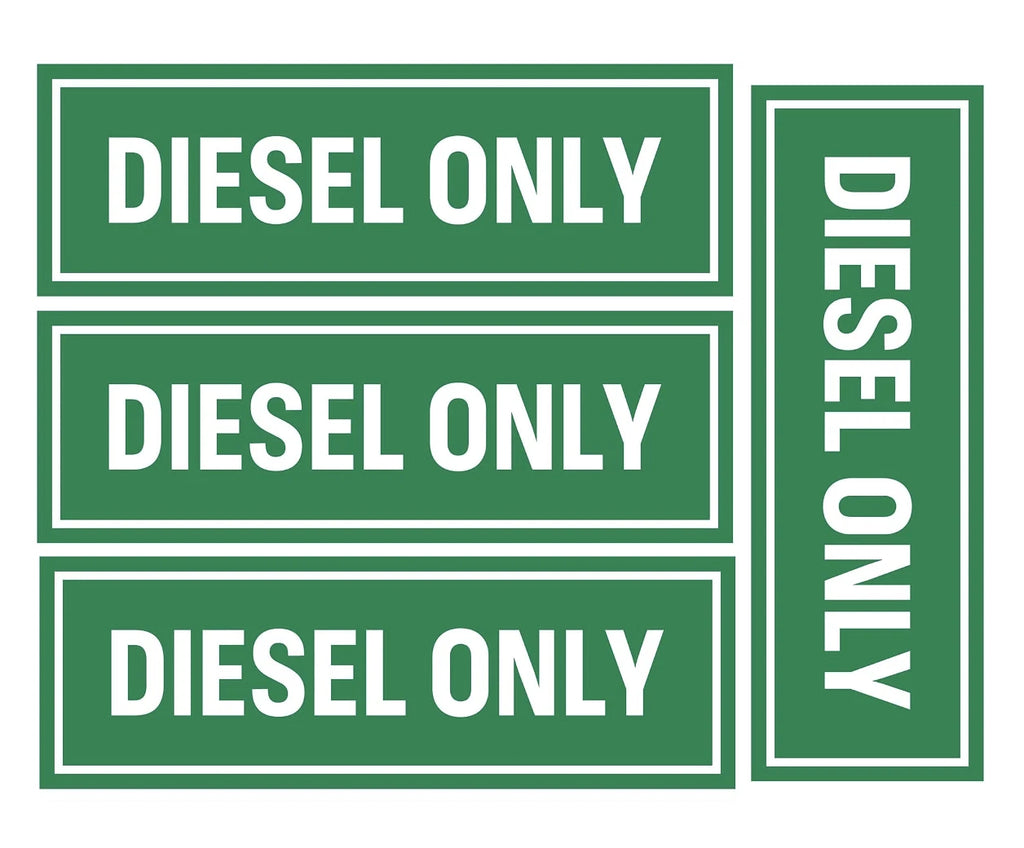 DIESEL ONLY Vinyl Stickers - Decals - Labels for Safety Truck Oil Gas 4Pcs