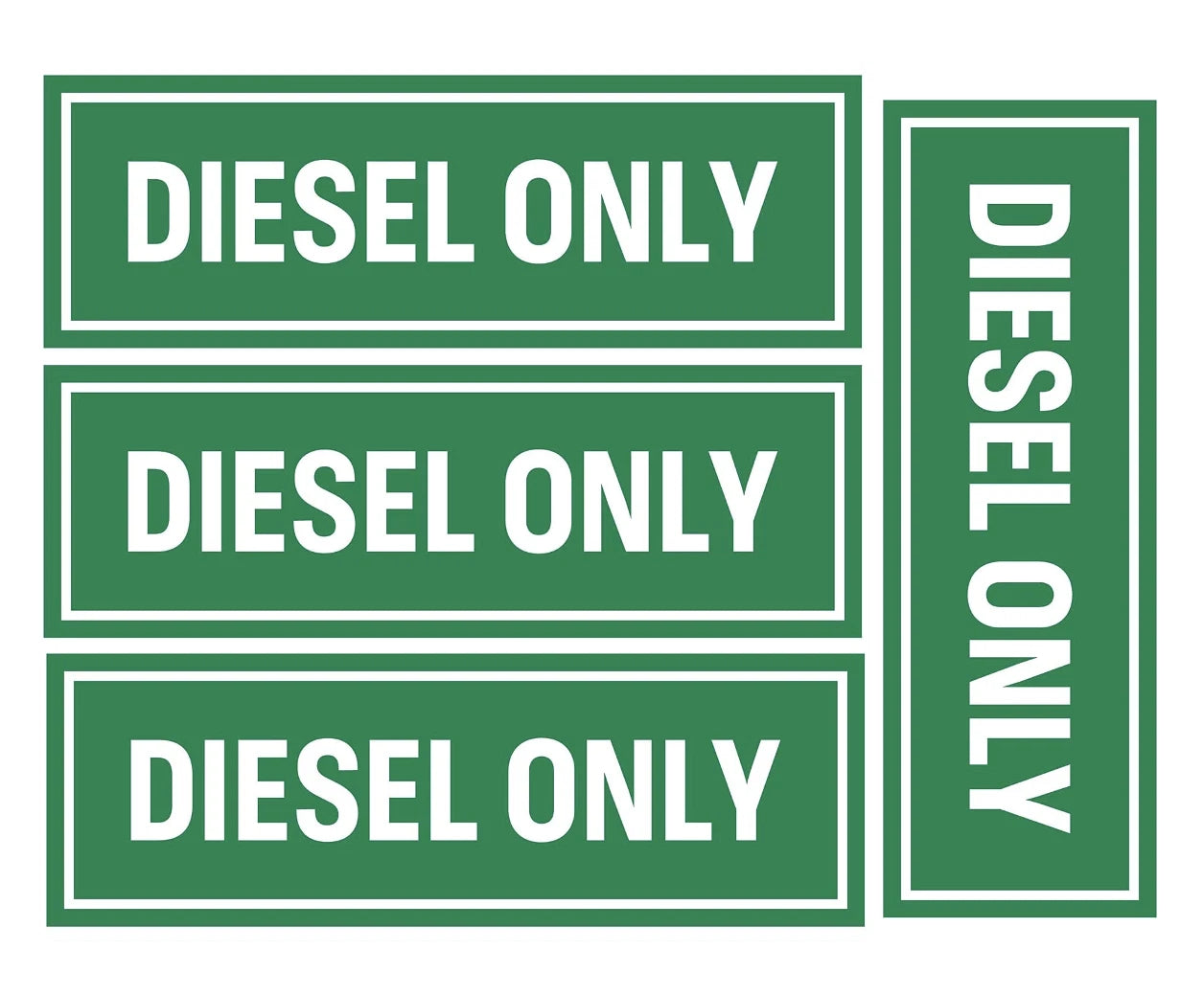 DIESEL ONLY Vinyl Stickers - Decals - Labels for Safety Truck Oil Gas 4Pcs
