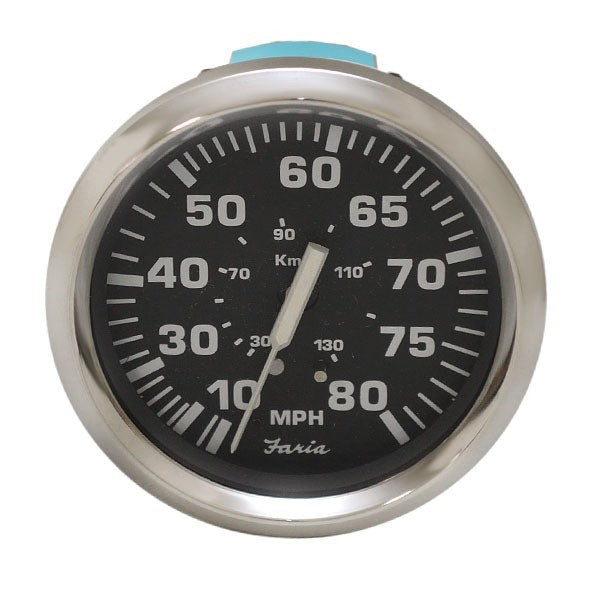 Faria Boat Speedometer SE9615 Euro 80 MPH by Faria