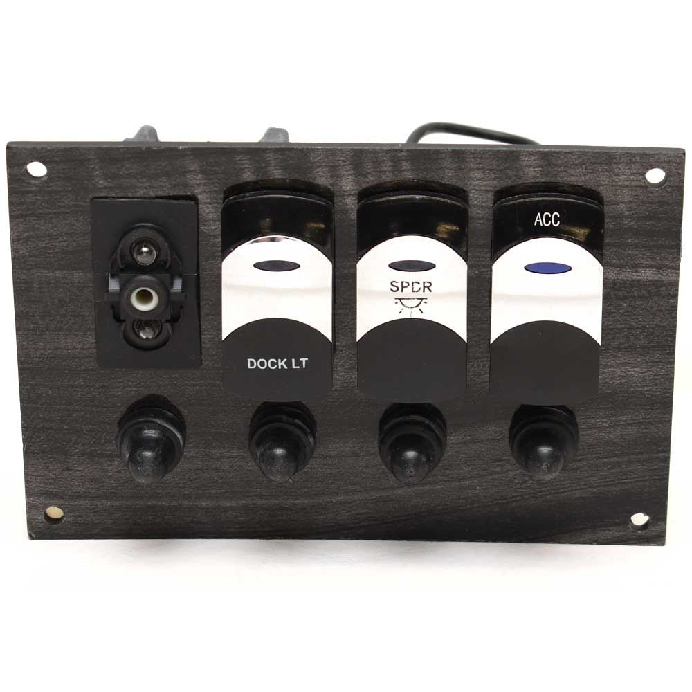 Sailfish Boat Switch Panel Black Gray Woodgrain by Sailfish