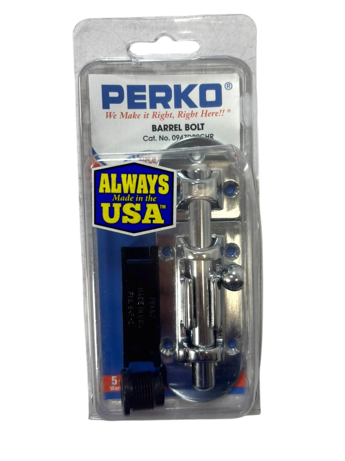 Perko 0947dp2chr, Chrome Plated Bronze Marine Barrel Bolt - New