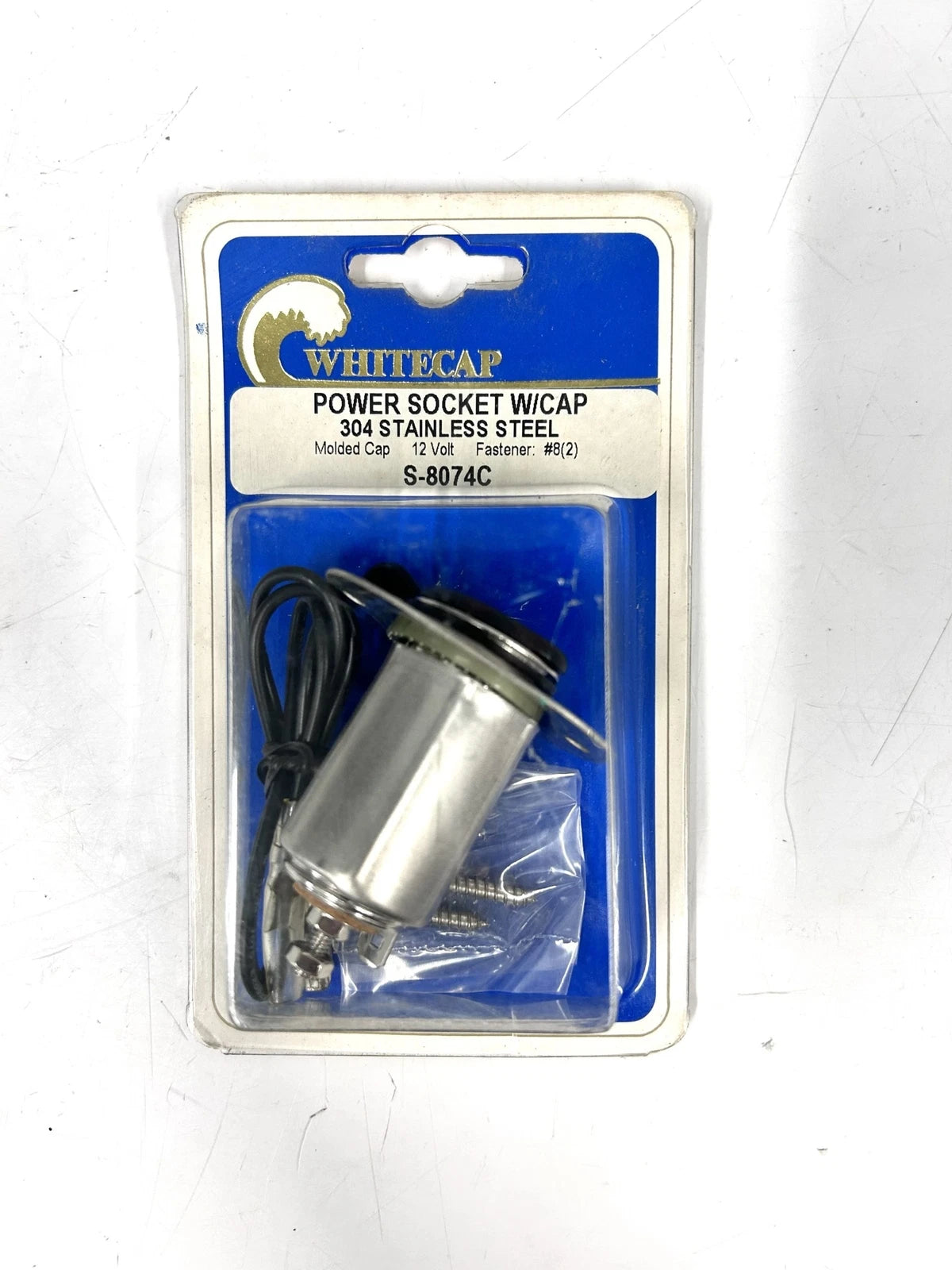 Whitecap S-8074c , 304 Stainless Steel Power Socket With Cap 12V