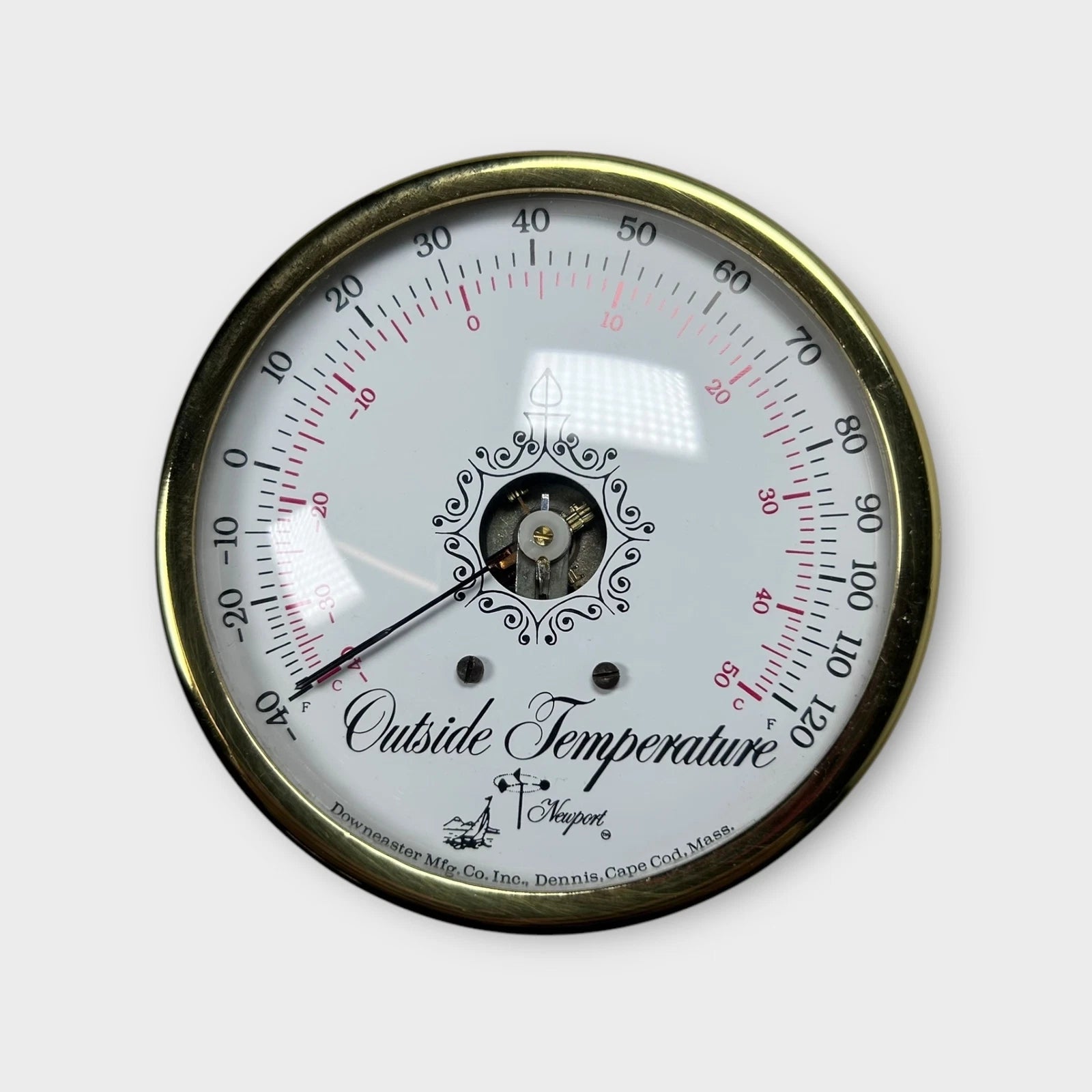 Newport T-3b, Downeaster Marine Brass Outside Temperature Gauge