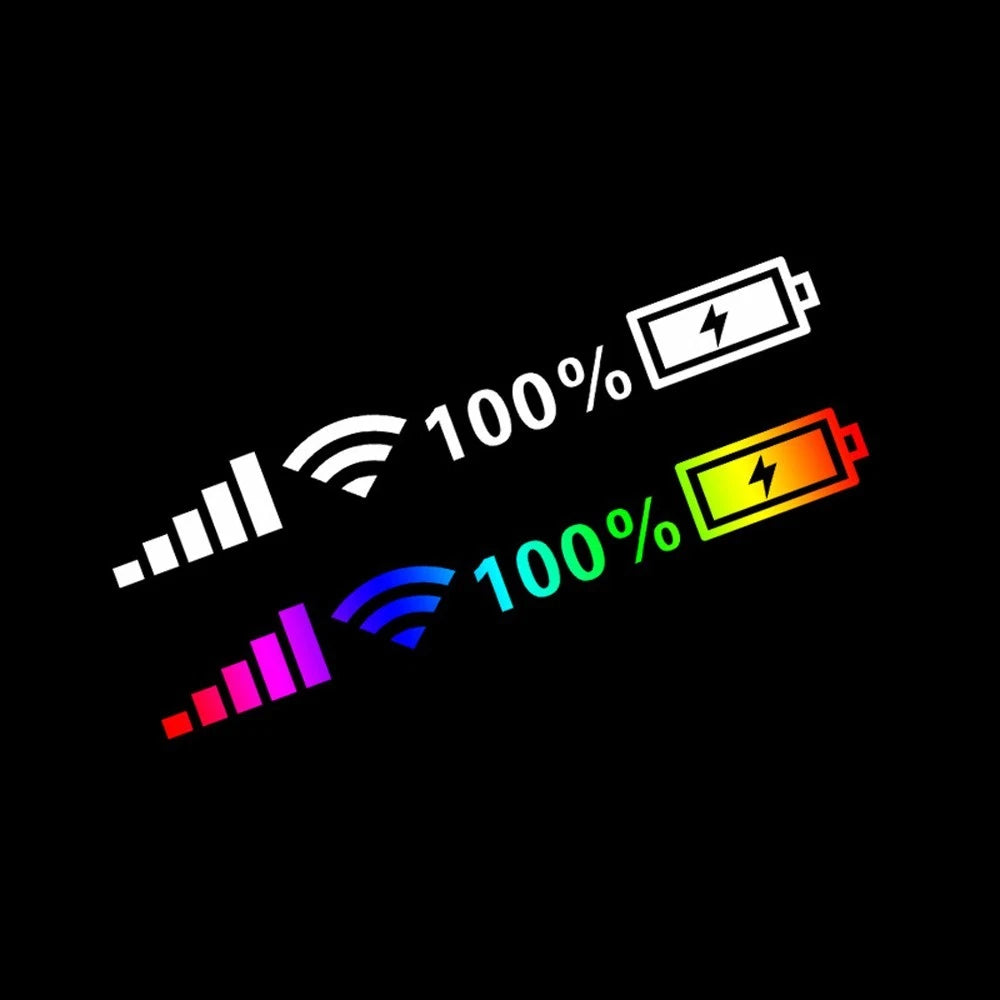 1pc Wifi Battery Level Signal Car Vinyl Reflective Sticker New