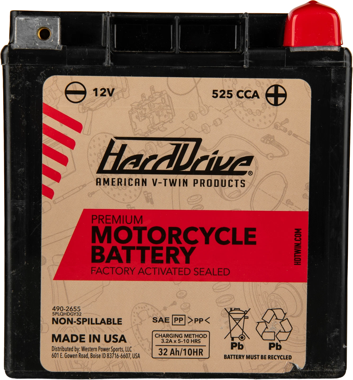 Harddrive Premium V-twin Motorcycle Battery Hrdm732ghl – Fits