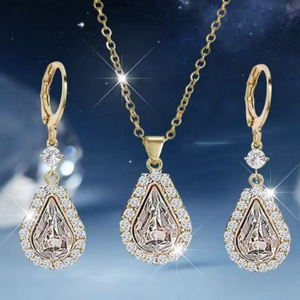 Teardrop Earrings Electroplated Finish Sparkling Accents