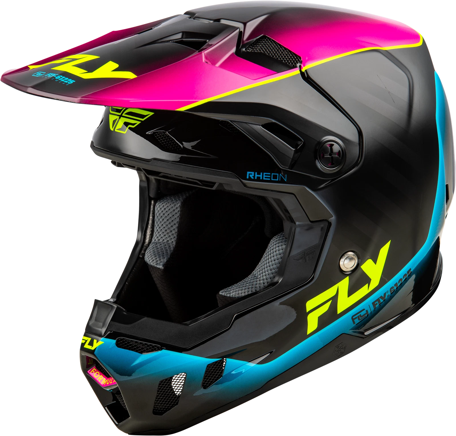 Fly Racing Formula Cc Underglow Helmet Black/pink/blu<wbr/>e Small