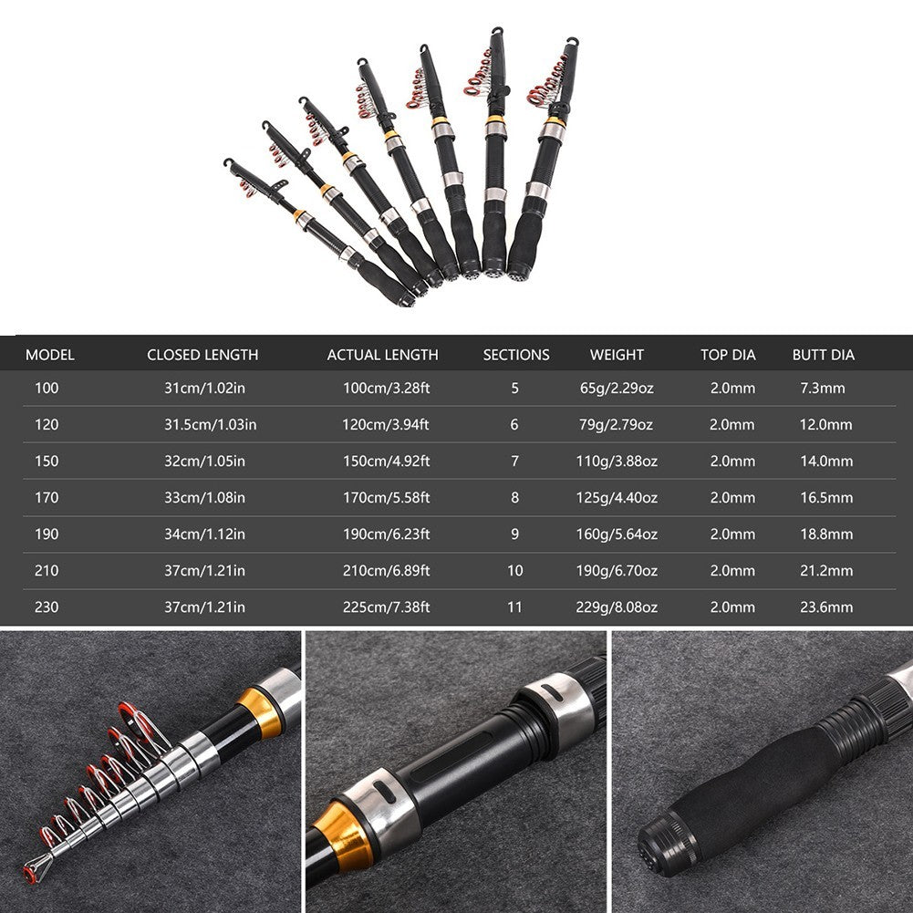 Telescopic Sea Angling Rod FRP Construction